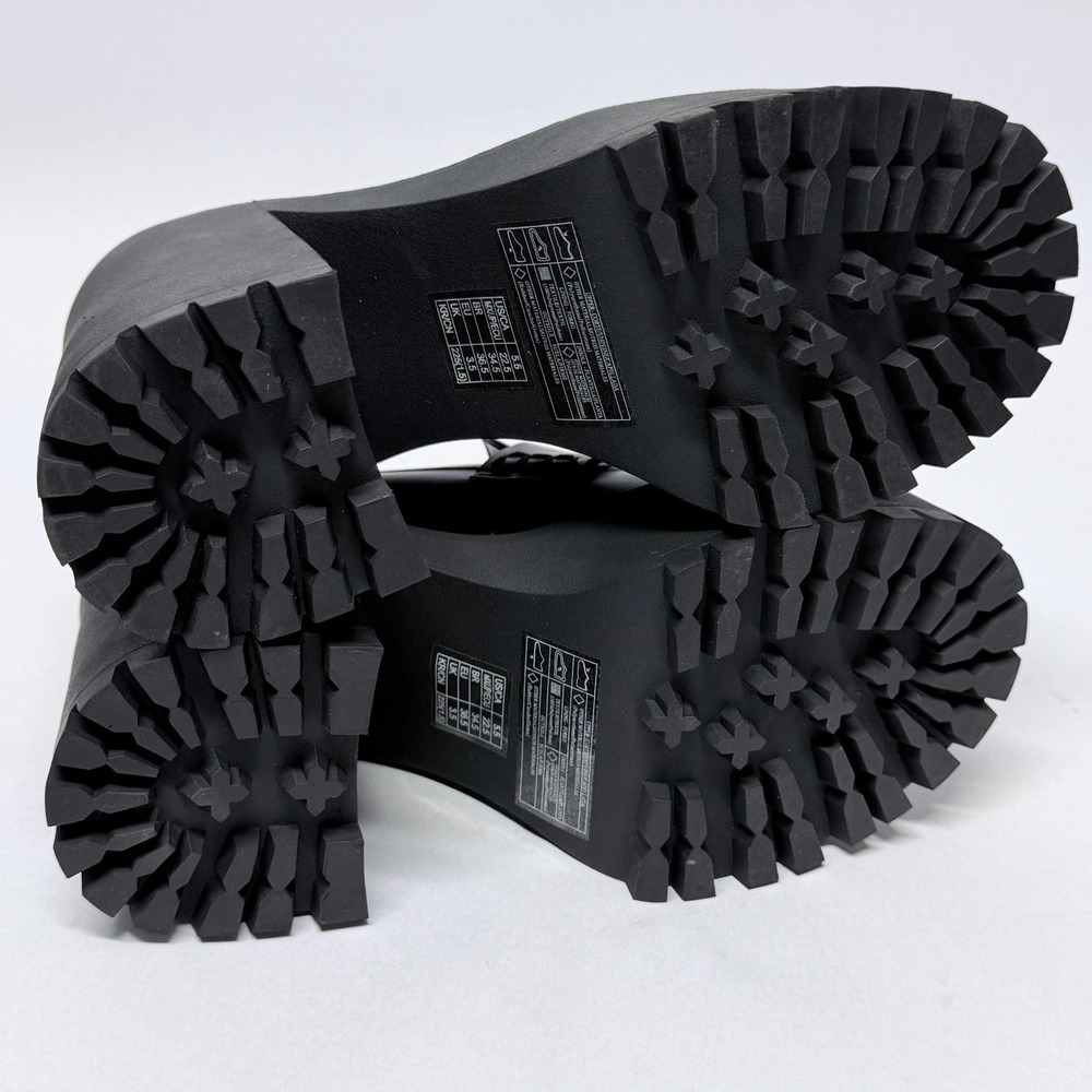 Forever 21 Womens Black Platform Penny Loafers Chunky Block Heel Lug Sole 5.5 - Picture 9 of 12